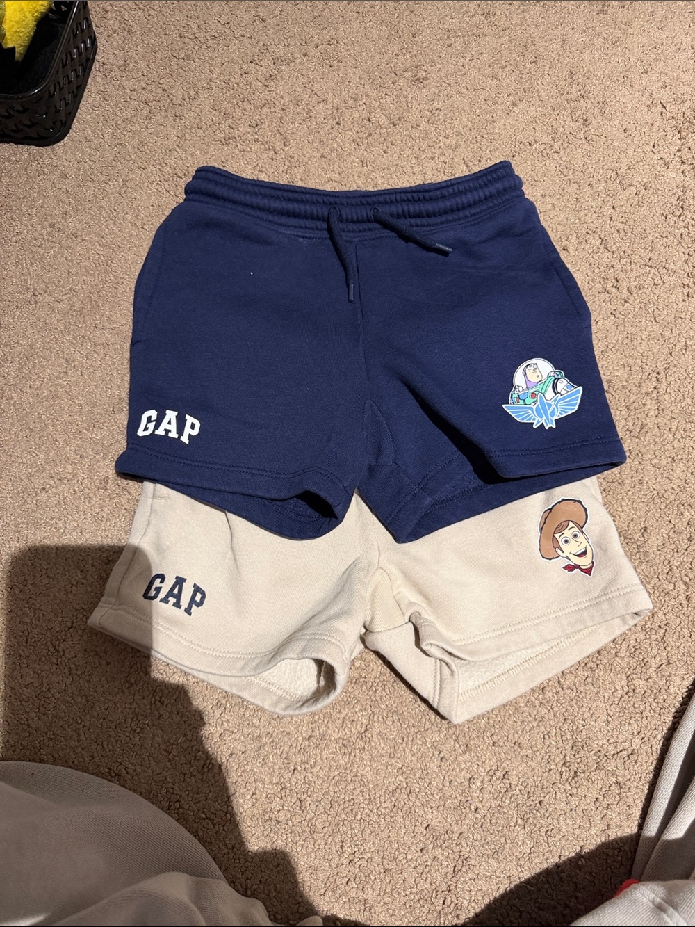 GAP Kids Navy and Cream Toy Story Patch Shorts